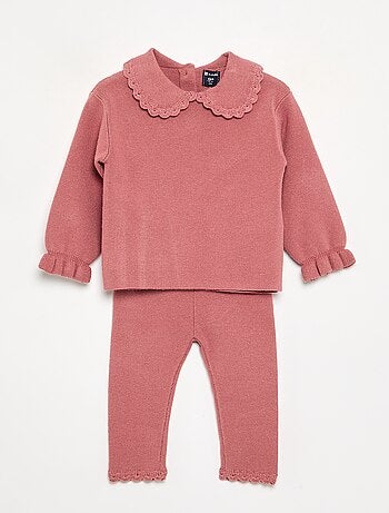 Completo felpa + leggings in maglia compatta - 2 pezzi