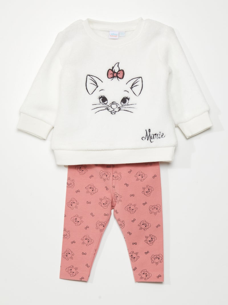 Completo felpa leggings 'Minou Gli Aristogatti' pezzi ecru