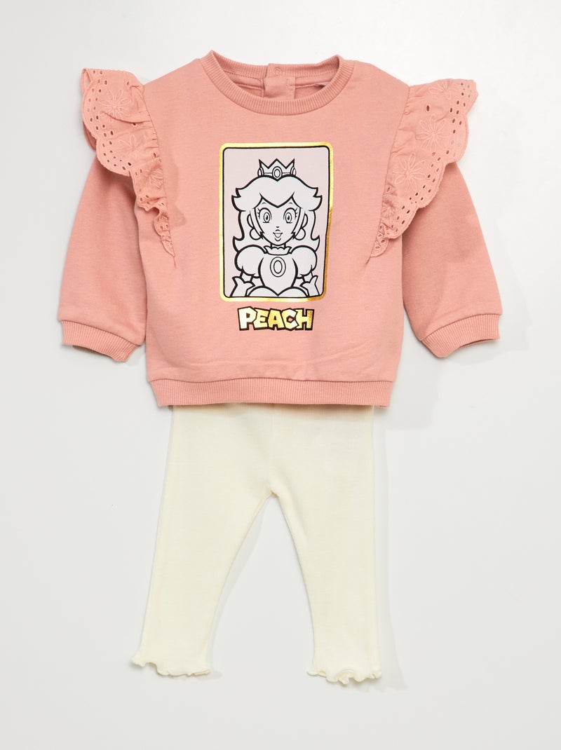 Completo felpa + leggings 'Peach' di 'Mario' rosa/beige - Kiabi