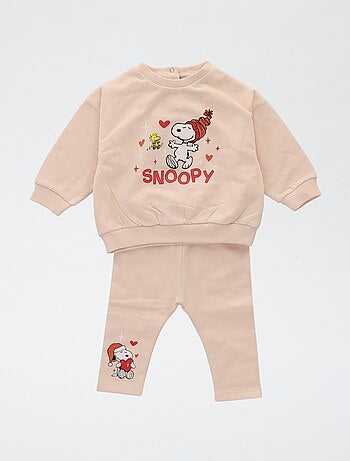 Completo felpa + leggings 'Snoopy' in pile di cotone