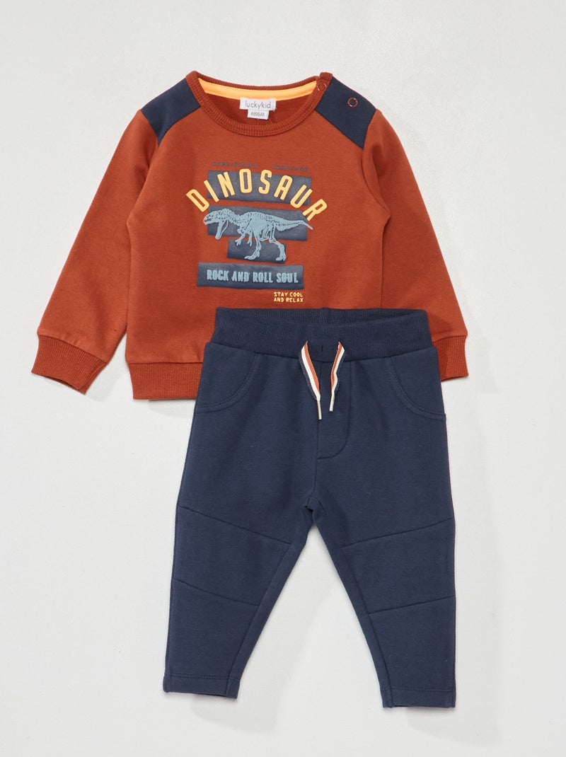 Completo felpa + pantaloni - 2 pezzi ARANCIONE - Kiabi