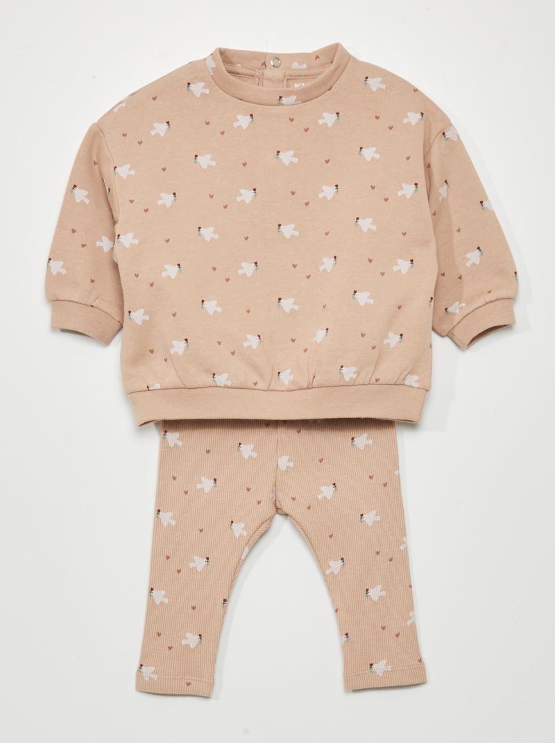 Completo felpa + pantaloni - 2 pezzi BEIGE - Kiabi