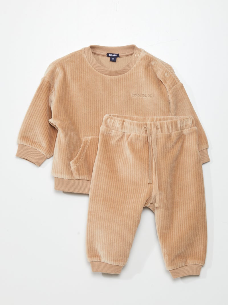 Completo felpa + pantaloni - 2 pezzi BEIGE - Kiabi