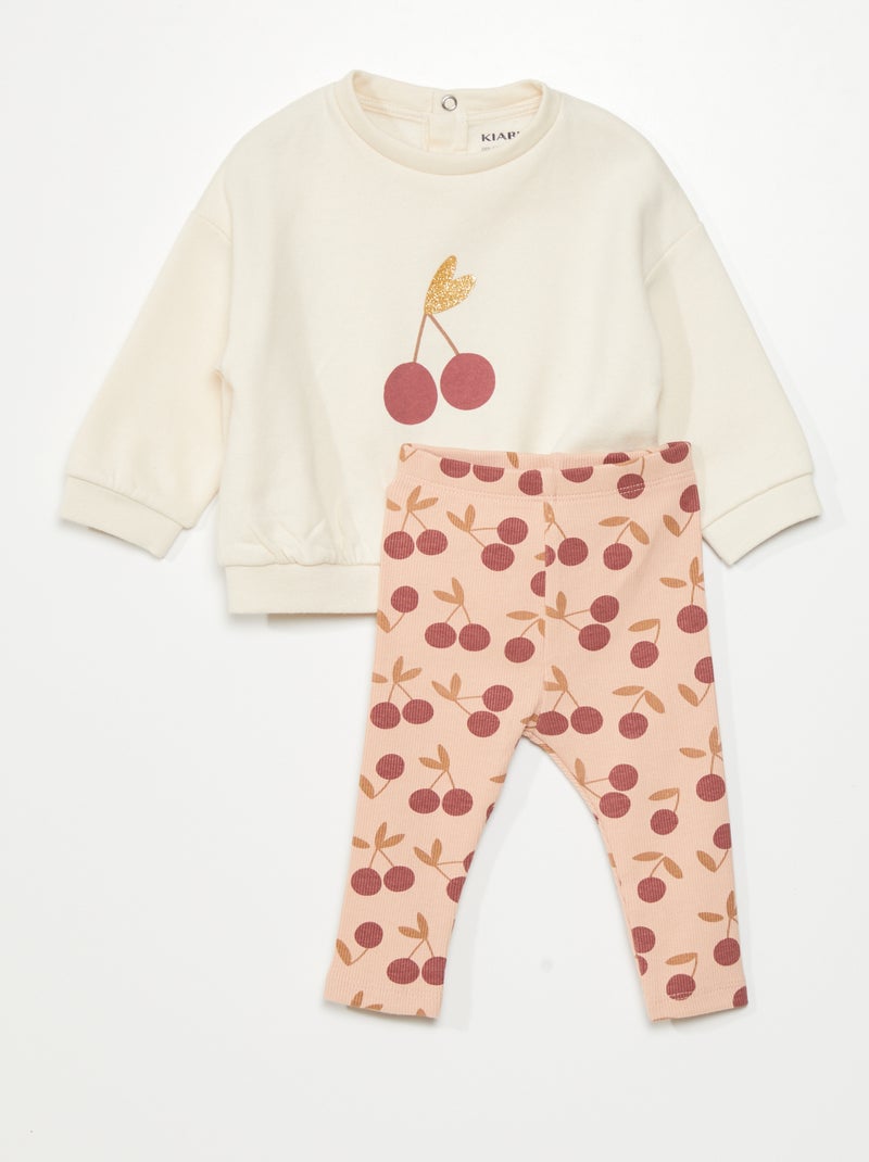 Completo felpa + pantaloni - 2 pezzi BIANCO - Kiabi