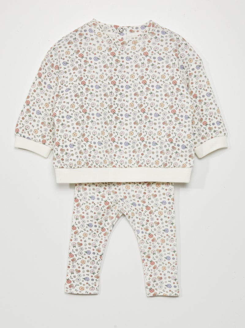 Completo felpa + pantaloni - 2 pezzi BIANCO - Kiabi