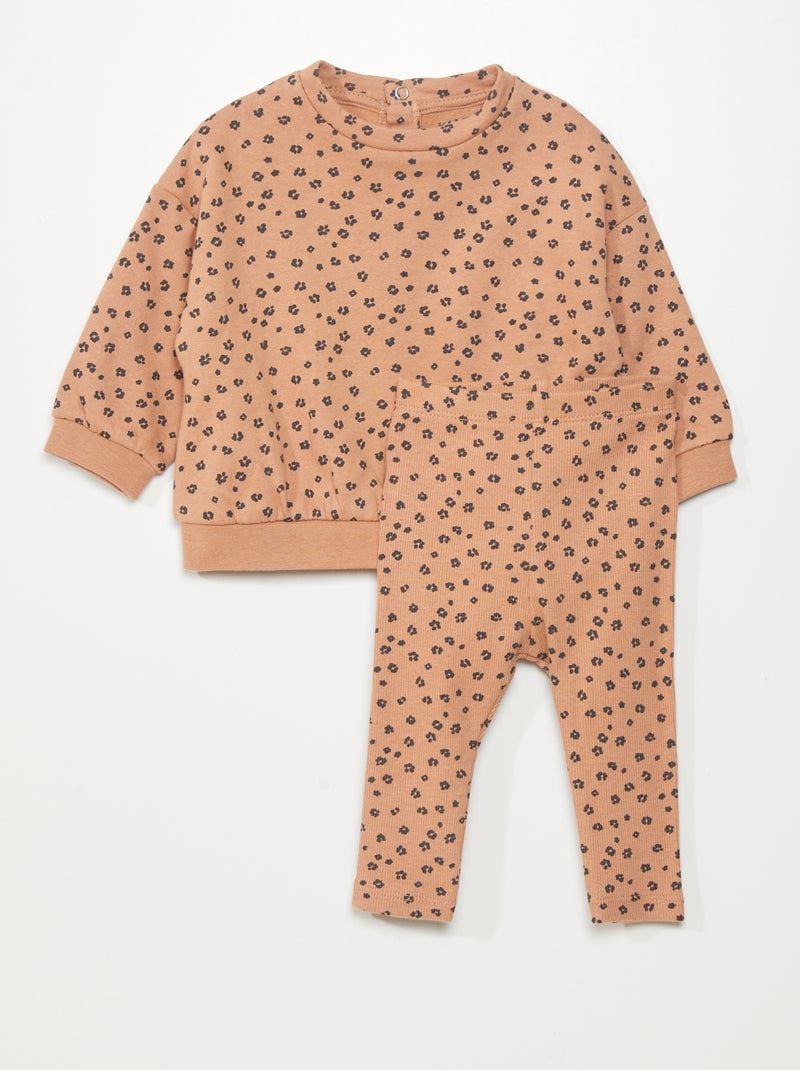 Completo felpa + pantaloni - 2 pezzi MARRONE - Kiabi