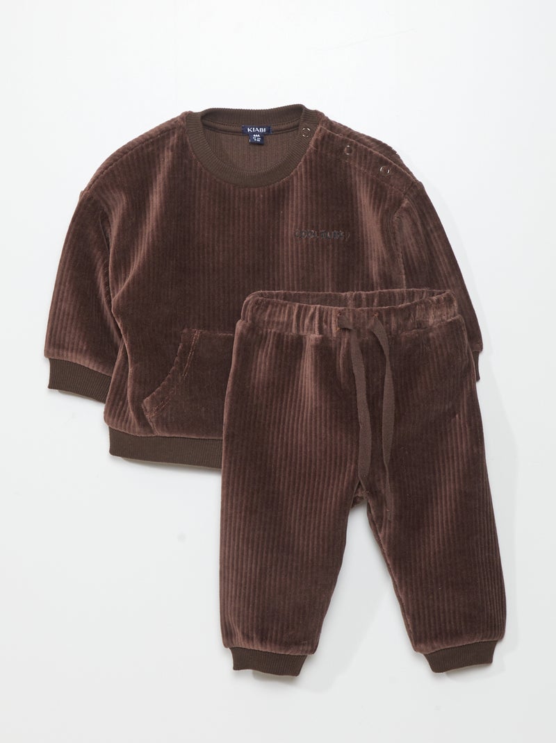 Completo felpa + pantaloni - 2 pezzi MARRONE - Kiabi