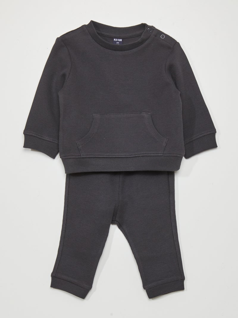 Completo felpa + pantaloni - 2 pezzi NERO - Kiabi