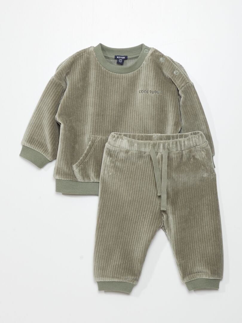 Completo felpa + pantaloni - 2 pezzi VERDE - Kiabi
