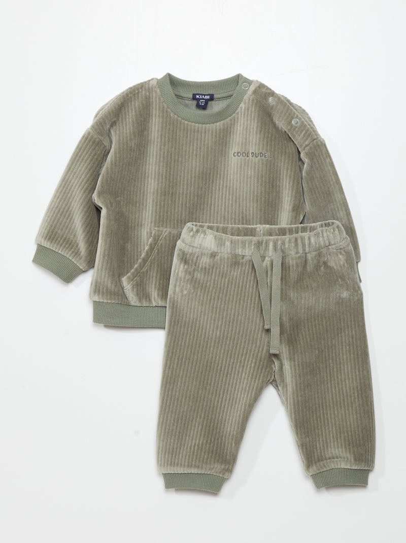 Completo felpa + pantaloni - 2 pezzi VERDE - Kiabi