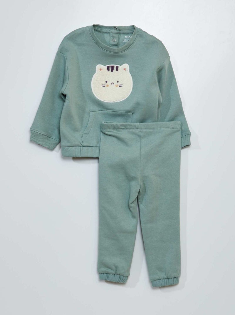 Completo felpa + pantaloni - 2 pezzi VERDE - Kiabi