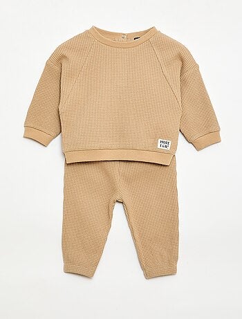 Completo felpa + pantaloni a nido d'ape - 2 pezzi
