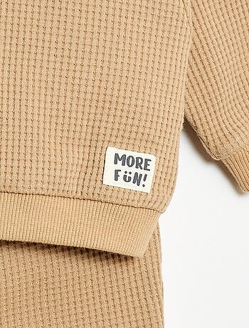 Completo felpa + pantaloni a nido d'ape - 2 pezzi