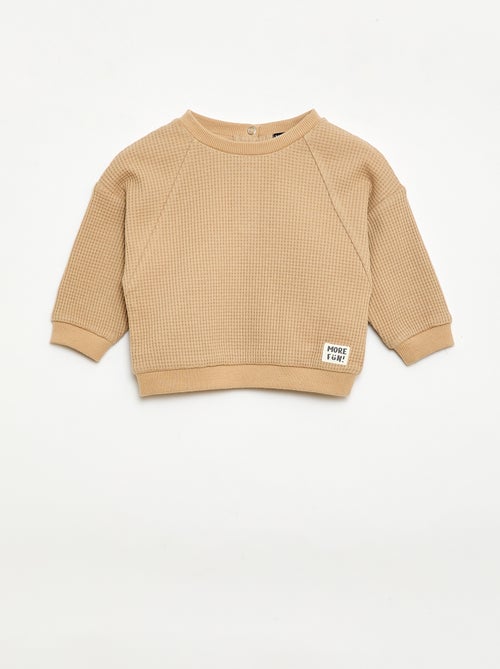 Completo felpa + pantaloni a nido d'ape - 2 pezzi - Kiabi