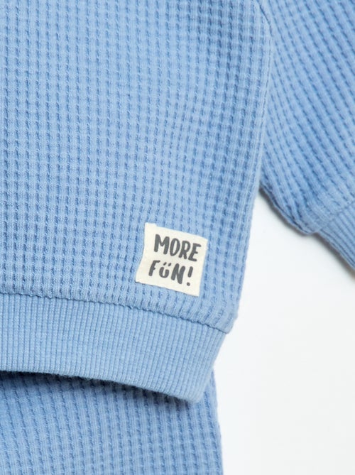 Completo felpa + pantaloni a nido d'ape - 2 pezzi - Kiabi