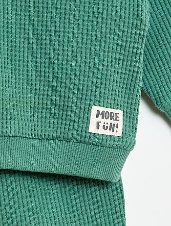 Completo felpa + pantaloni a nido d'ape - 2 pezzi