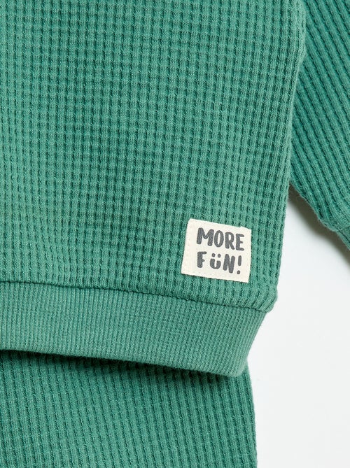 Completo felpa + pantaloni a nido d'ape - 2 pezzi - Kiabi