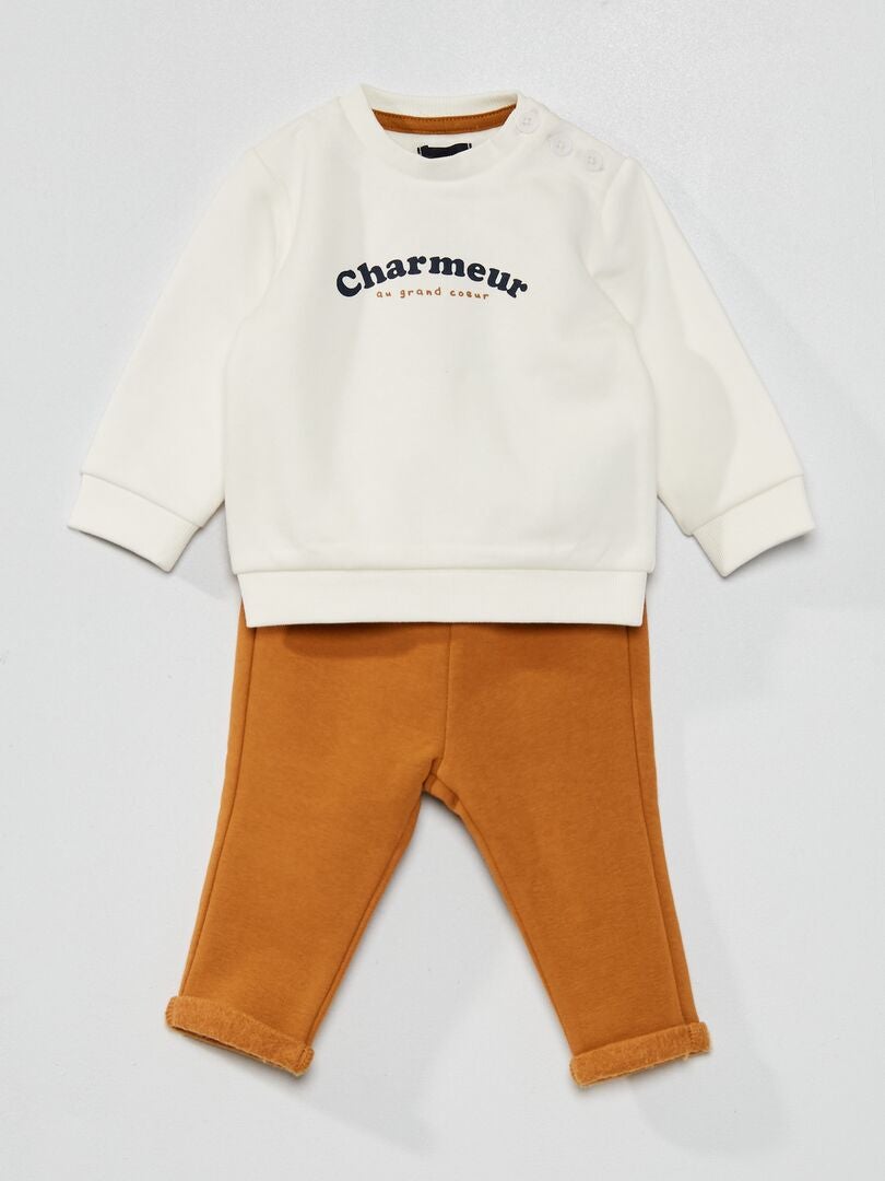Completo felpa + pantaloni BIANCO - Kiabi