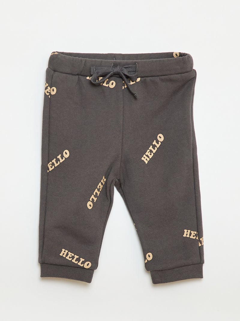 Completo felpa + pantaloni da jogging con stampa fantasia - 2 pezzi Grigio - Kiabi
