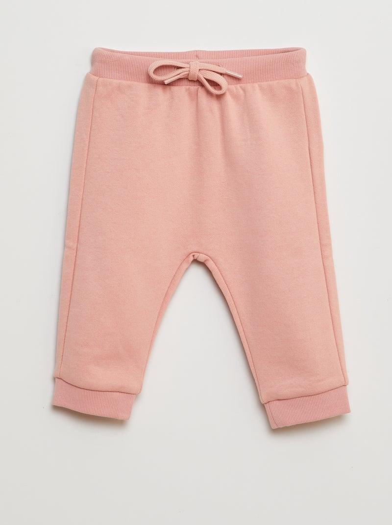 Completo felpa + pantaloni da jogging in tessuto felpato tinta unita - 2 pezzi ROSA - Kiabi