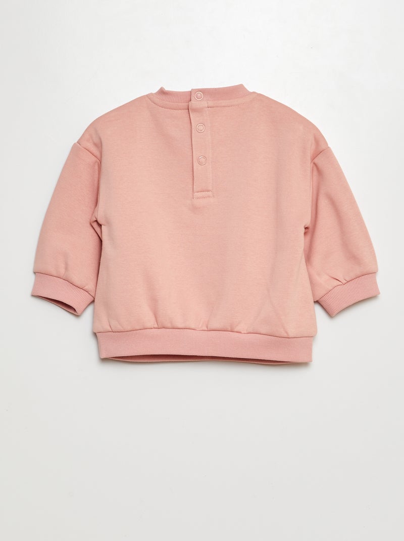 Completo felpa + pantaloni da jogging in tessuto felpato tinta unita - 2 pezzi ROSA - Kiabi