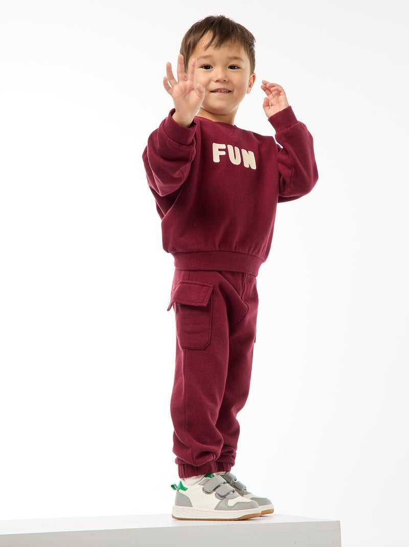 Completo felpa + pantaloni da jogging Rosso - Kiabi