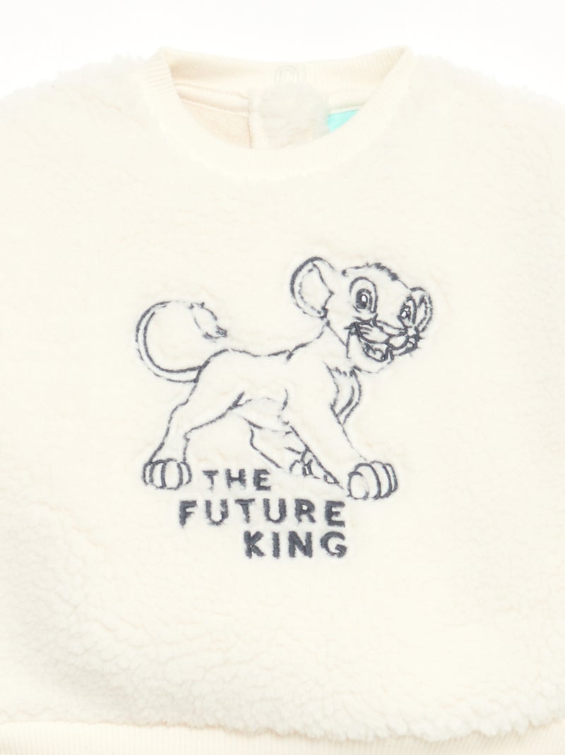 Completo felpa + pantaloni 'Disney' 'Simba' in cotone Bianco - Kiabi