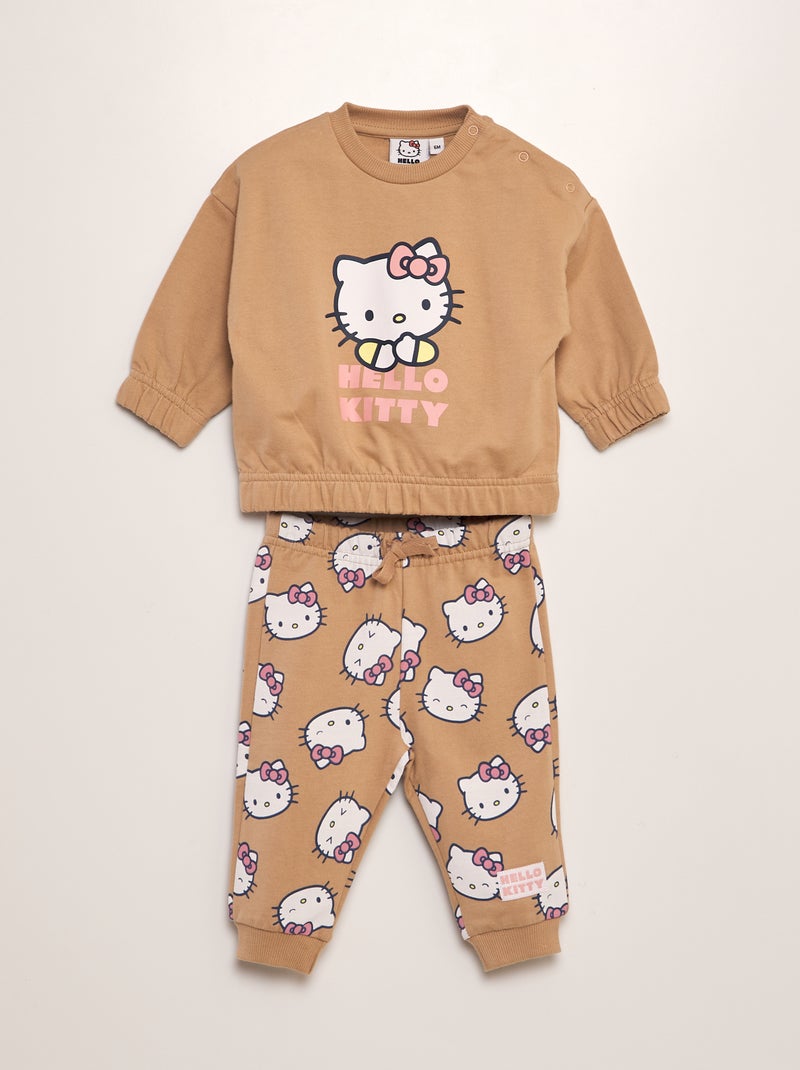 Completo felpa + pantaloni 'Hello Kitty' - 2 pezzi MARRONE - Kiabi