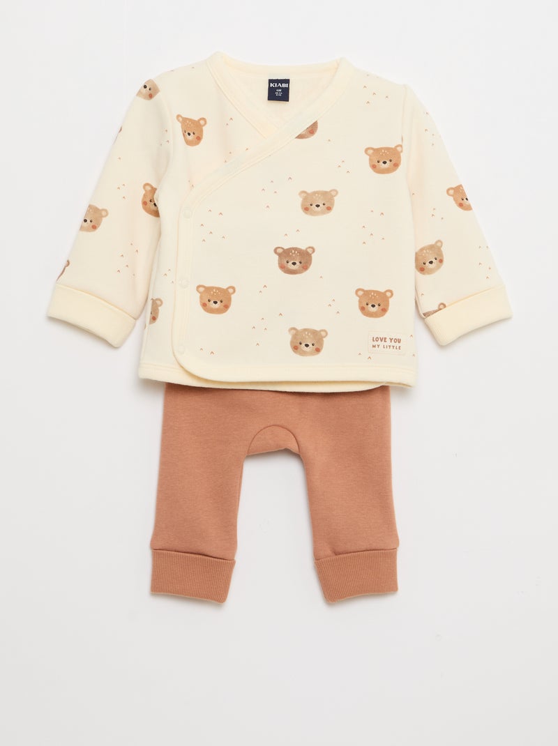 Completo felpa + pantaloni in felpa - 2 pezzi Bianco - Kiabi