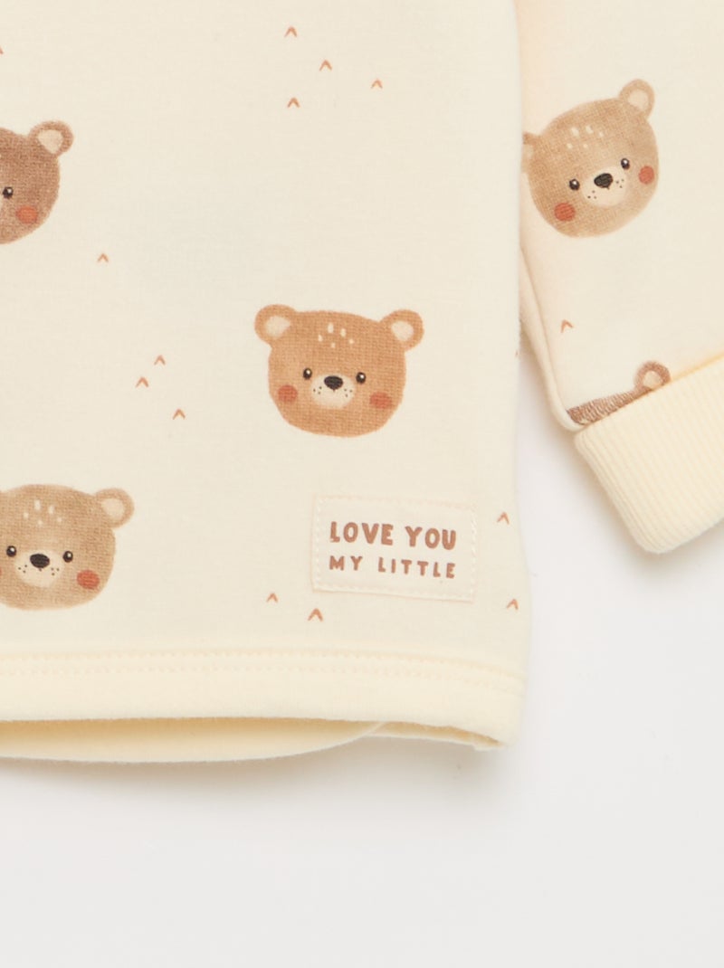 Completo felpa + pantaloni in felpa - 2 pezzi Bianco - Kiabi