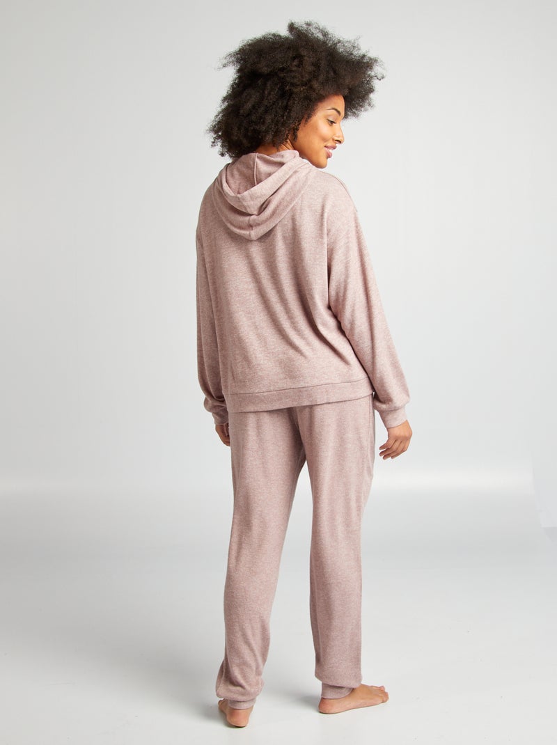 Completo felpa + pantaloni in maglia soffice ROSA - Kiabi