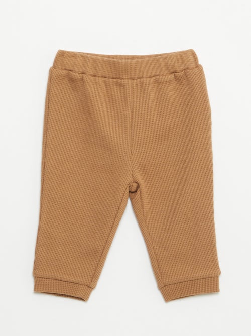 Completo felpa + pantaloni in tessuto a nido d'ape - 2 pezzi - Kiabi