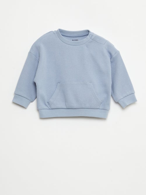 Completo felpa + pantaloni in tessuto a nido d'ape - 2 pezzi - Kiabi