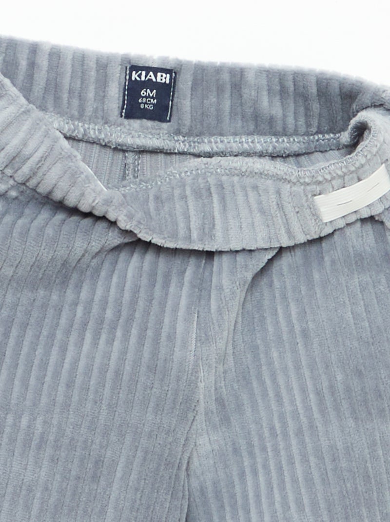 Completo felpa + pantaloni in velluto a coste Blu - Kiabi