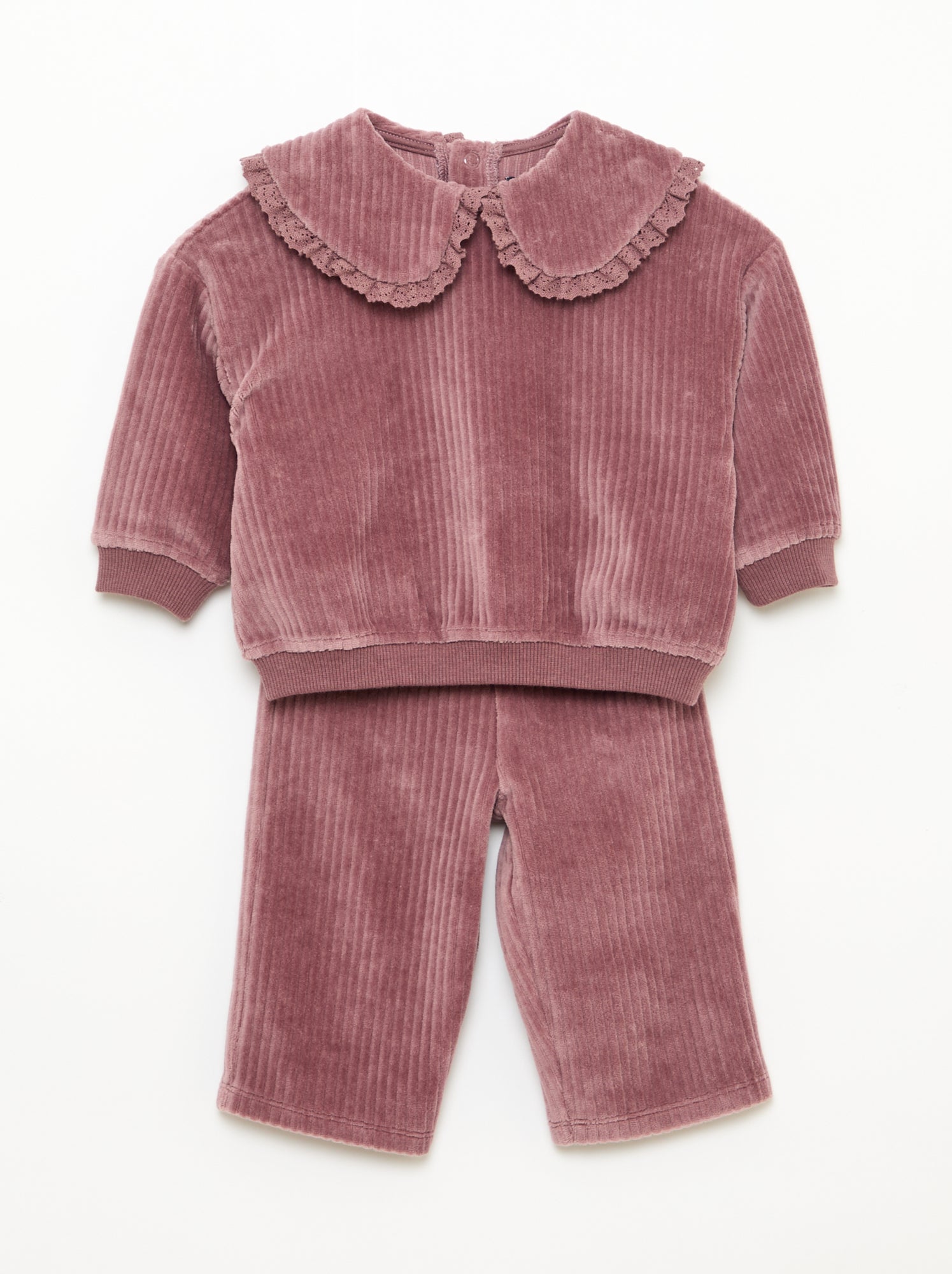 Completo felpa + pantaloni in velluto a coste