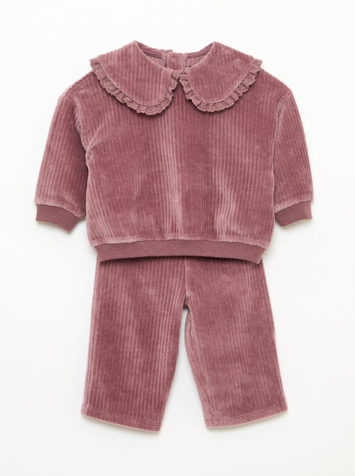 Completo felpa + pantaloni in velluto a coste - Kiabi