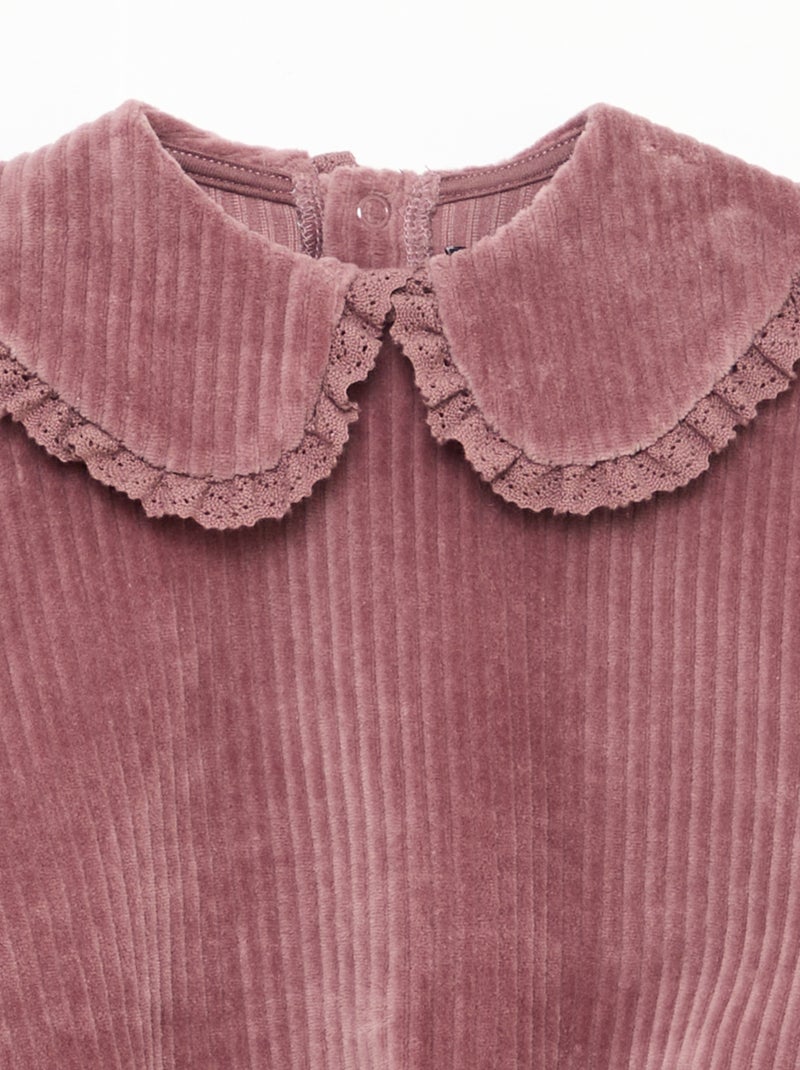 Completo felpa + pantaloni in velluto a coste Viola - Kiabi