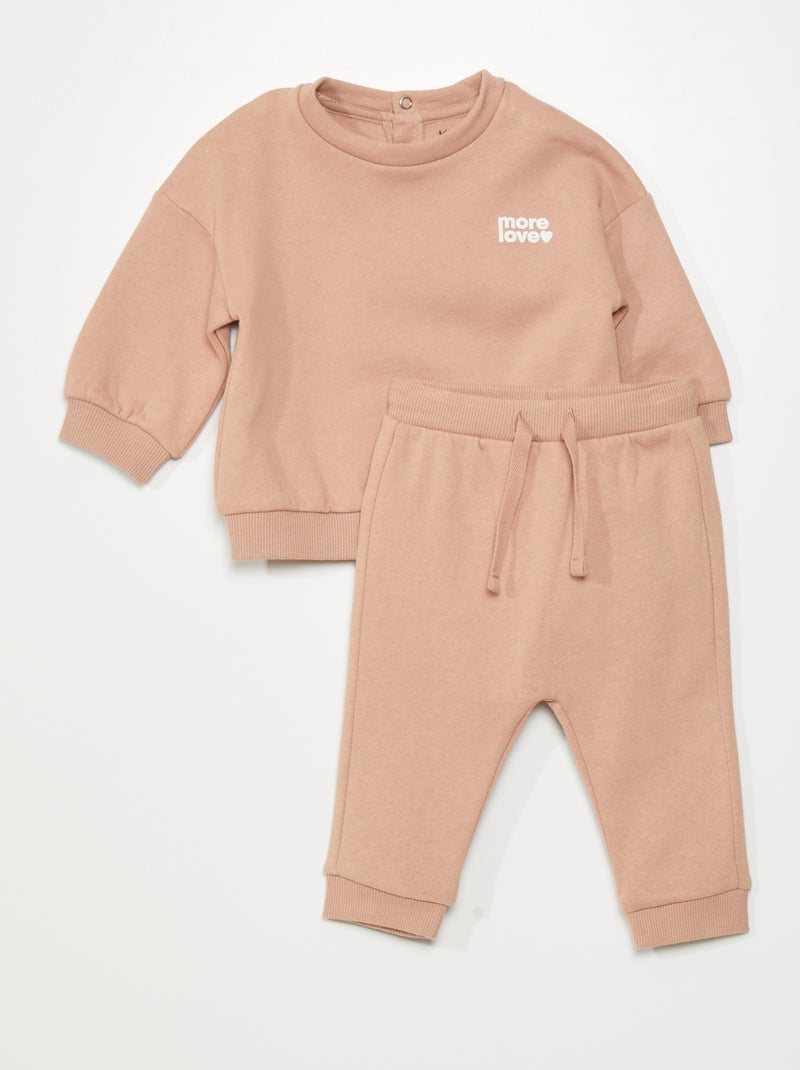 Completo felpa + pantaloni joggers - 2 pezzi BEIGE - Kiabi