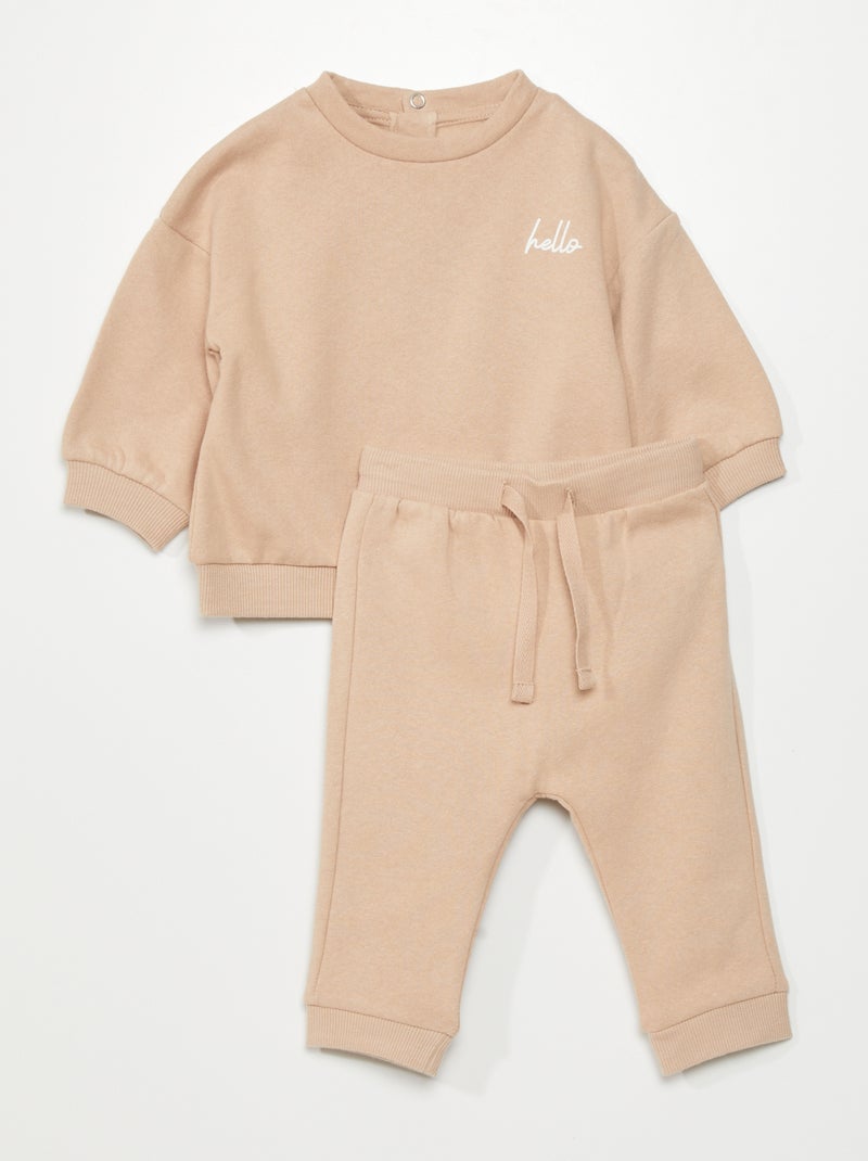 Completo felpa + pantaloni joggers - 2 pezzi BEIGE - Kiabi
