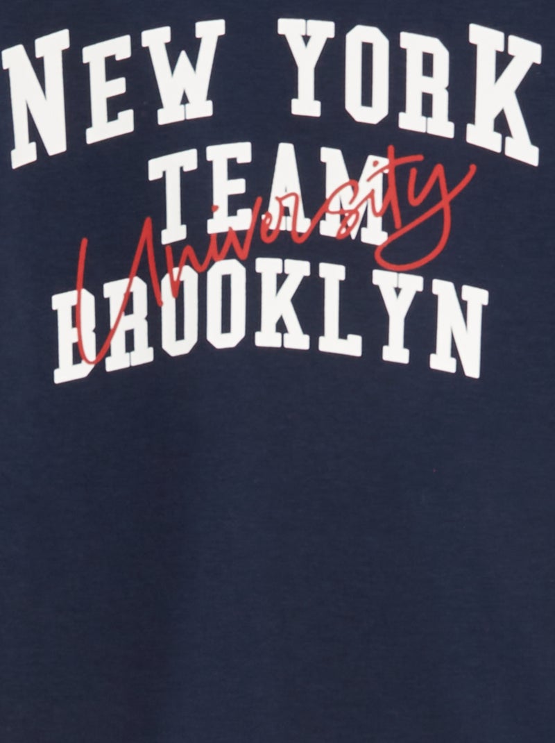 Completo felpa + pantaloni stile college - 2 pezzi Blu - Kiabi