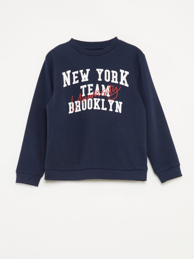 Completo felpa + pantaloni stile college - 2 pezzi Blu - Kiabi