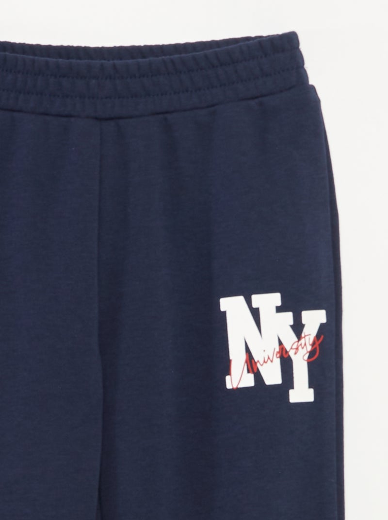 Completo felpa + pantaloni stile college - 2 pezzi Blu - Kiabi