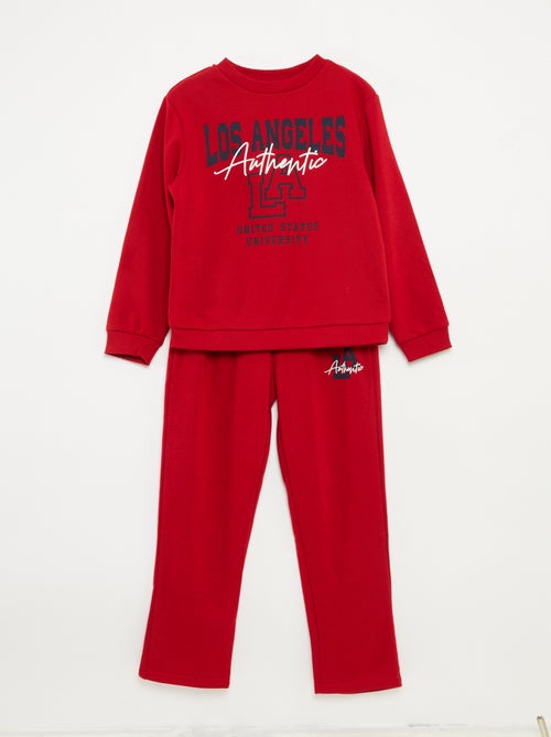 Completo felpa + pantaloni stile college - 2 pezzi - Kiabi