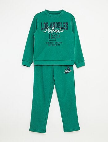 Completo felpa + pantaloni stile college - 2 pezzi