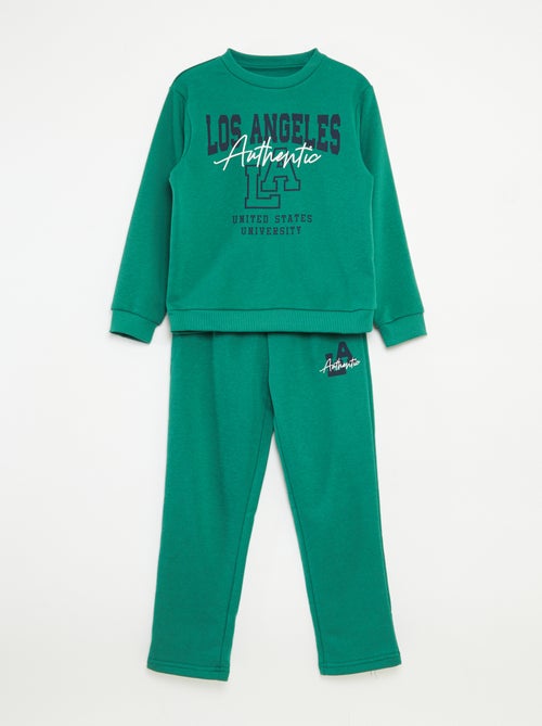 Completo felpa + pantaloni stile college - 2 pezzi - Kiabi