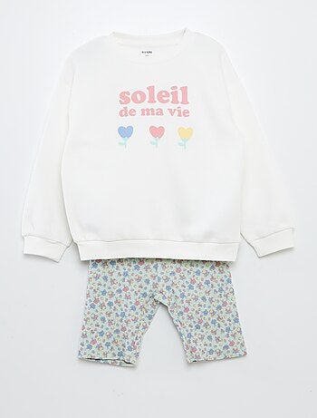 Completo felpa + shorts ciclisti con stampa