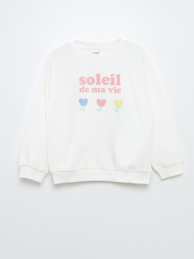 Completo felpa + shorts ciclisti con  stampa BIANCO - Kiabi