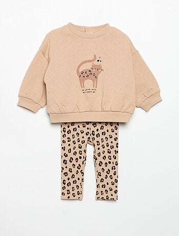 Completo felpa stampata + leggings