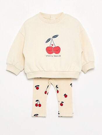 Completo felpa stampata + leggings