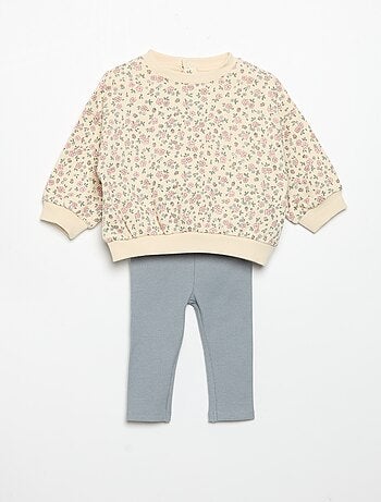 Completo felpa stampata + leggings